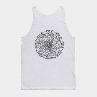 Floral Spiral Mandala Line Art Tank Top